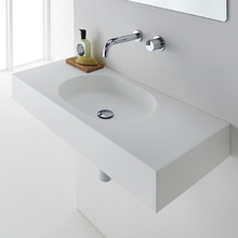 Arki 900mm Matte White Rectangular Solid Surface Basin